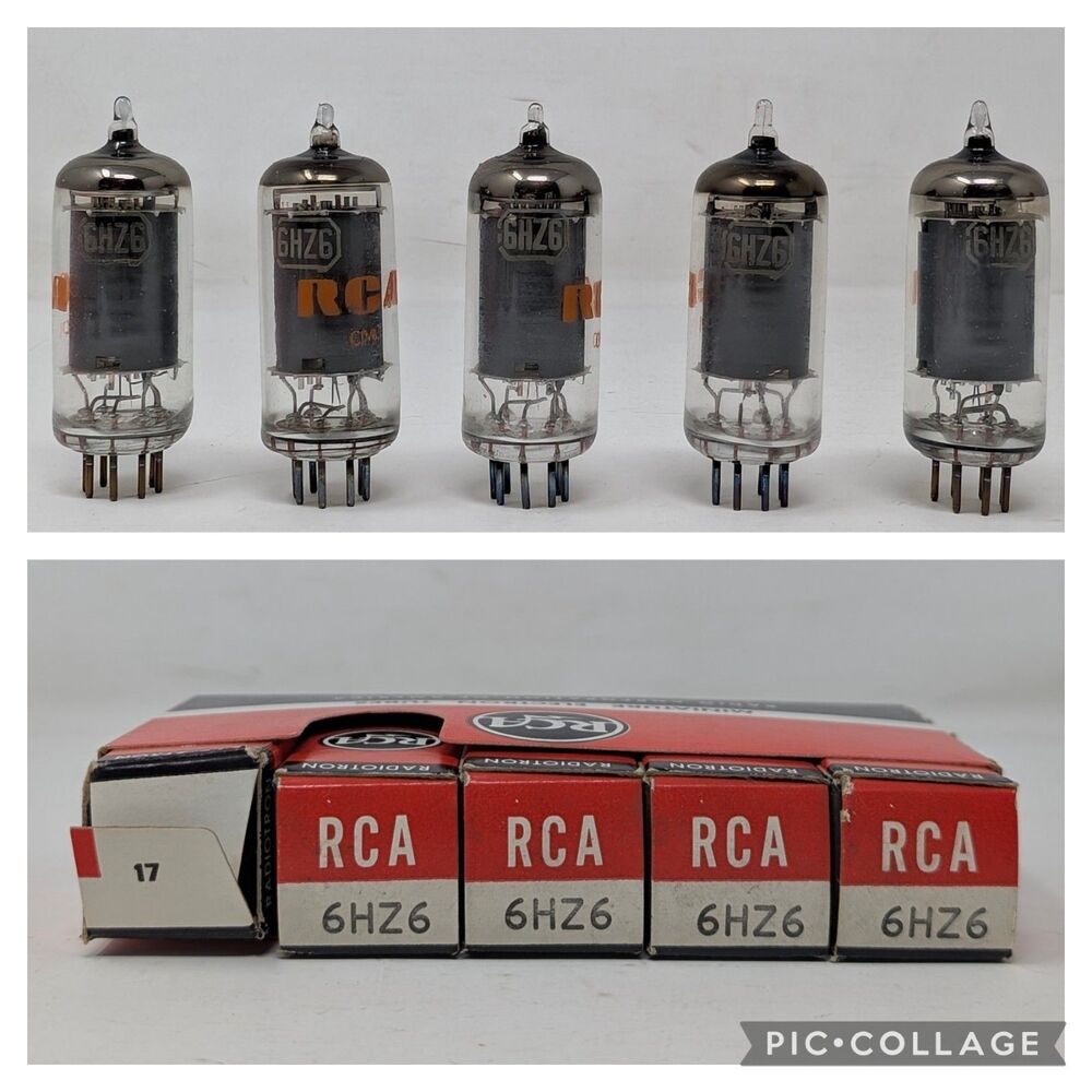 Lot Of 5 RCA 6HZ6 Vacuum Electron Tube 7 PIN Sharp Cutoff Pentode NOS